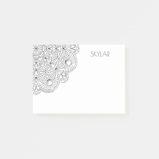 Mandala 010617 Adult Coloring Fun Personalized Post-it Notes (Front)