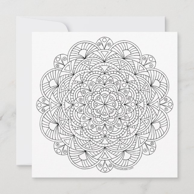 Mandala 010617 Friends Flat Card Adult Coloring (Front)