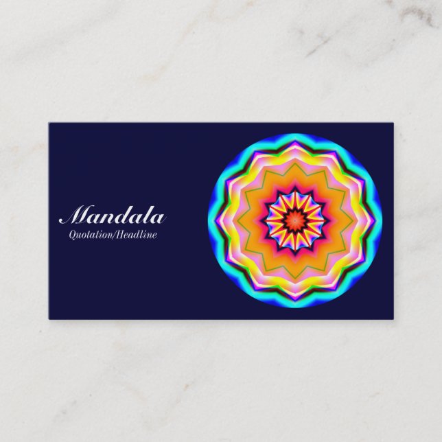 Mandala 01 - Dark Navy 000033 Business Card (Front)