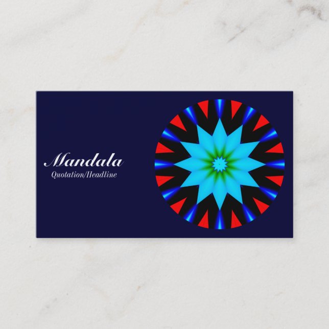 Mandala 04 - Dark Navy 000033 Business Card (Front)