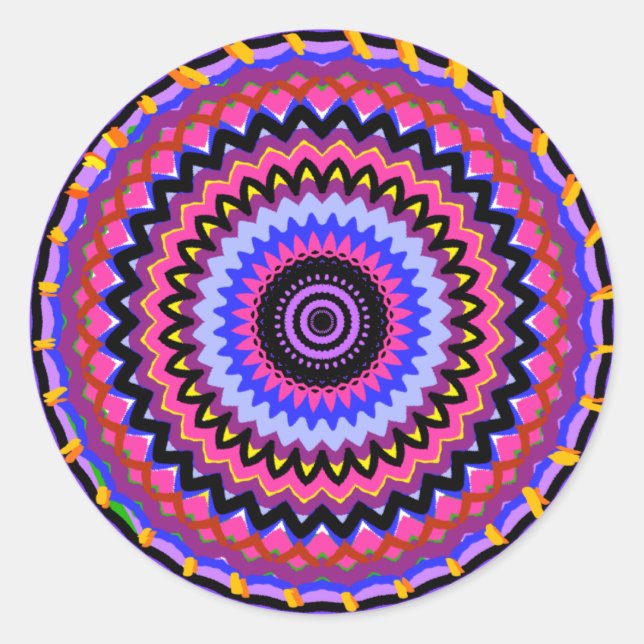 Mandala 1 classic round sticker (Front)