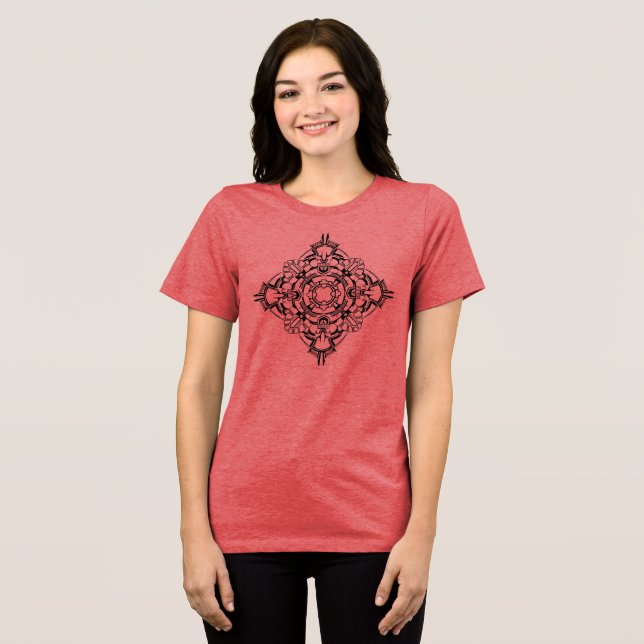 Mandala 2 Black Tri-Blend Shirt (Front Full)