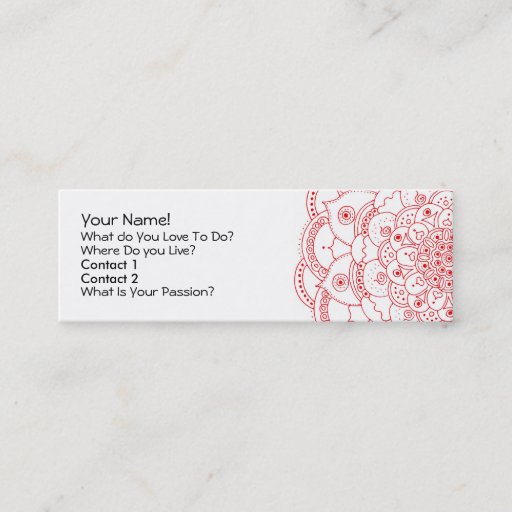 Customizable Mandala 2, Profile Card Business Card