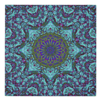 Mandala 33 blue faux canvas print
