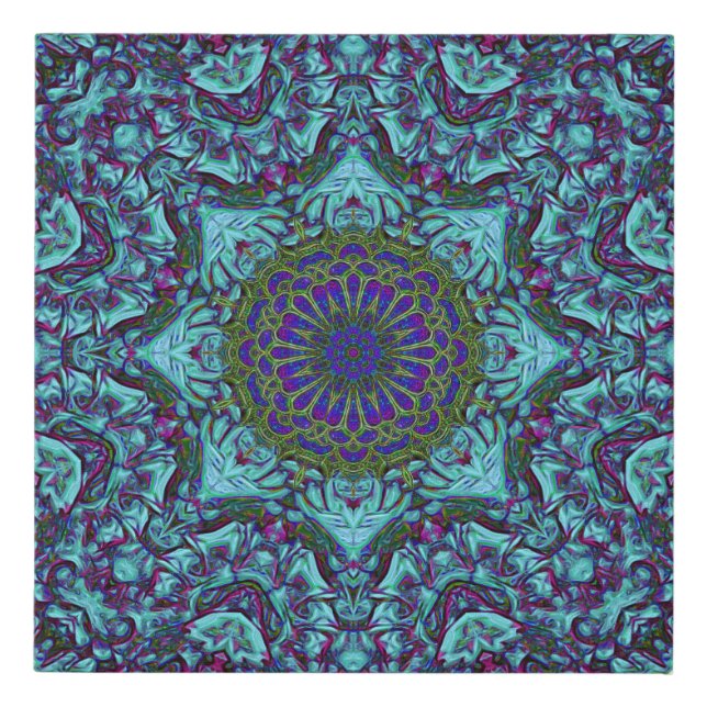 Mandala 33 blue faux canvas print (Front)