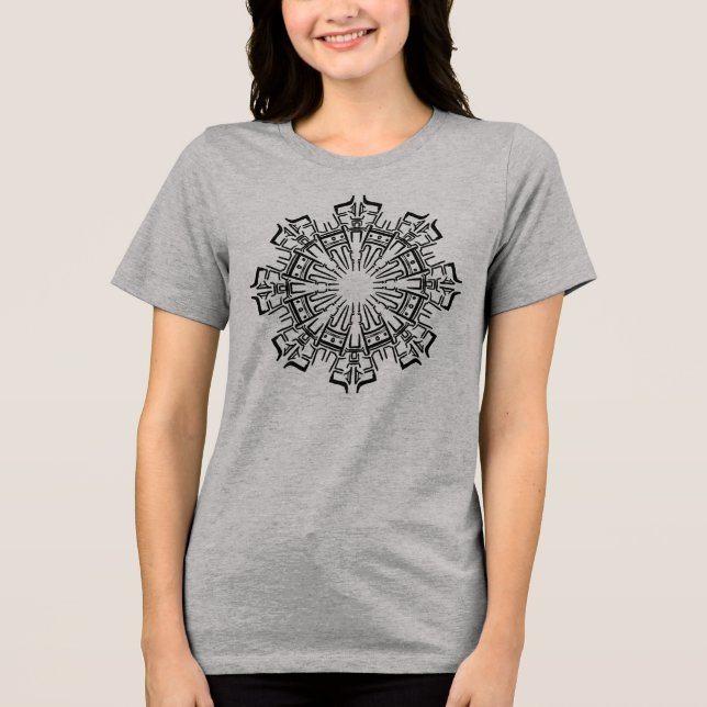 Mandala 3 Black Design Womens Shirt (Front)