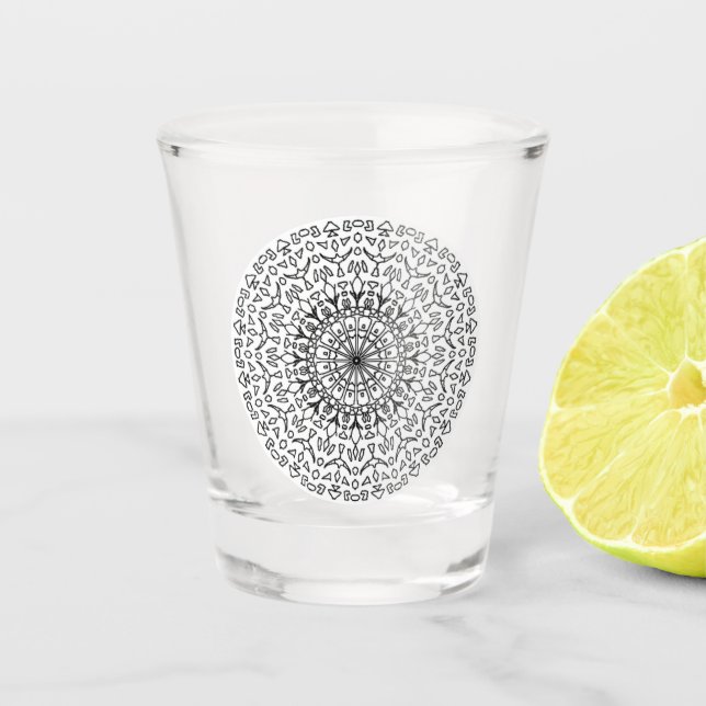 Mandala #44 -  shot glass (Front)