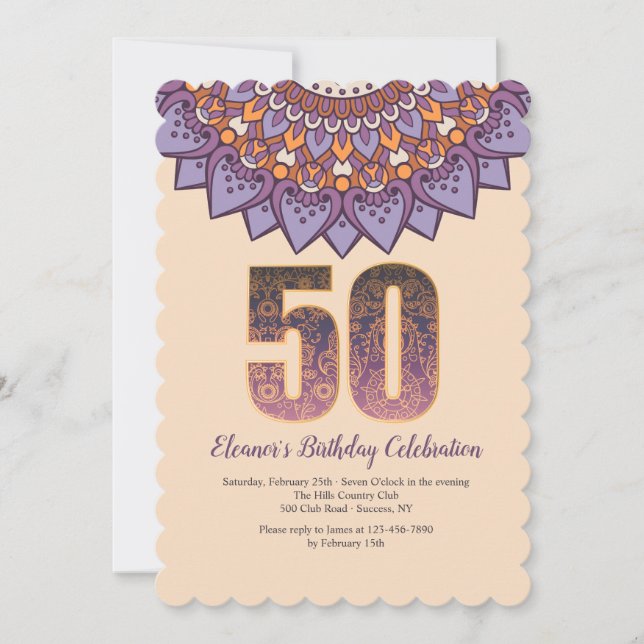 Mandala 50 Invitation (Front)