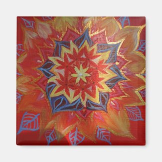 Mandala 5.1 Cm Square Magnet