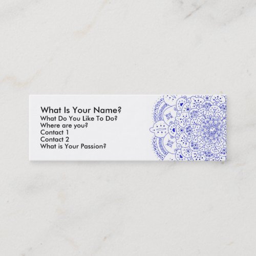 Mandala 5, What Is Your Name?, What Do You Like... Business Card Template