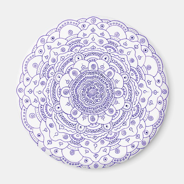 Mandala 6 Round Magnet (Front)