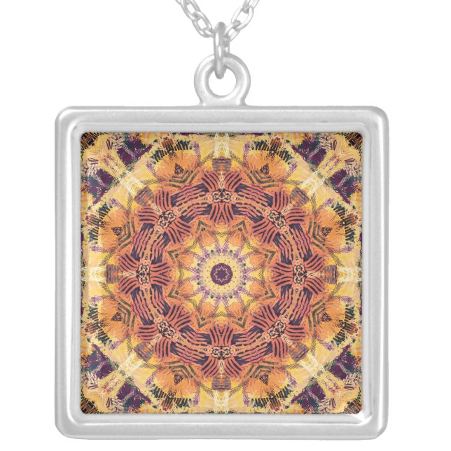 Mandala A00-73 Silver Plated Necklace (Front)