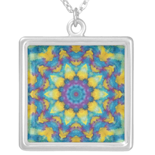 Mandala A00-80 Silver Plated Necklace (Front)