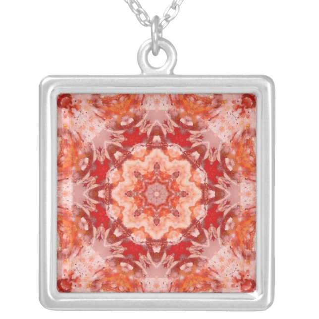 Mandala A00-82 Silver Plated Necklace (Front)