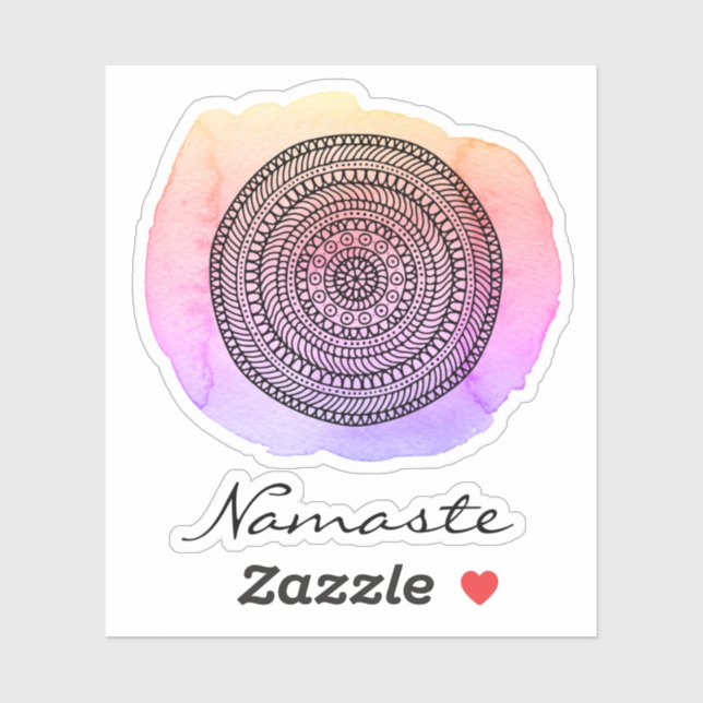 *~* Mandala Abstract Watercolor NAMASTE Sticker (Sheet)