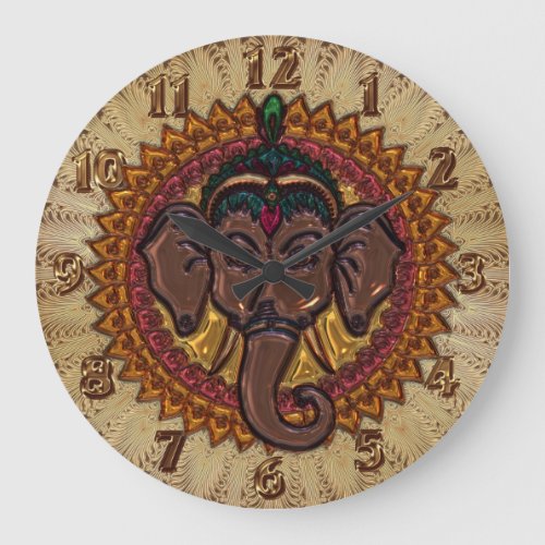 Mandala Adorable Elephant Metallizer 2 Large Clock