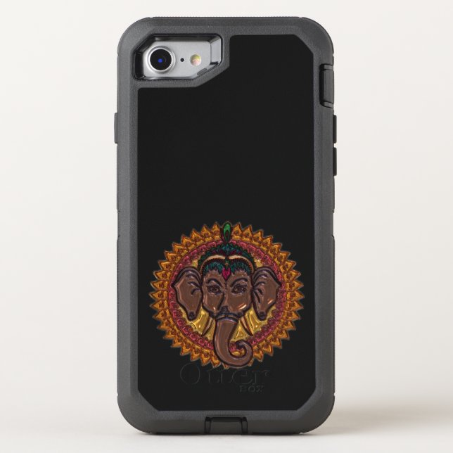 Mandala Adorable Elephant Metallizer Otterbox iPhone Case (Back)