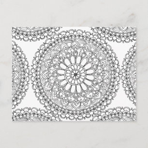 Mandala Adult Coloring Boho Pattern Postcard