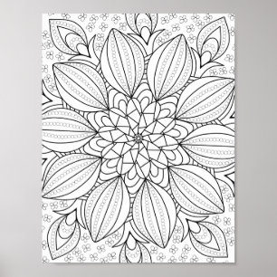 Mandala Adult Coloring Doodle Color This Poster