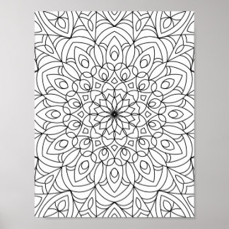 Mandala Adult Coloring Doodle Color This Poster