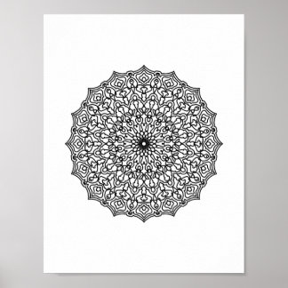 Mandala  Adult Coloring Doodle Color This Poster