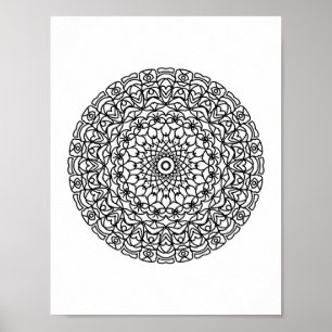 Mandala  Adult Coloring Doodle Color This Poster