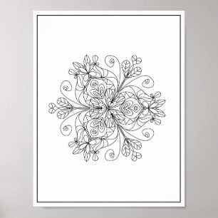 Mandala Adult Coloring Doodle Color This Poster