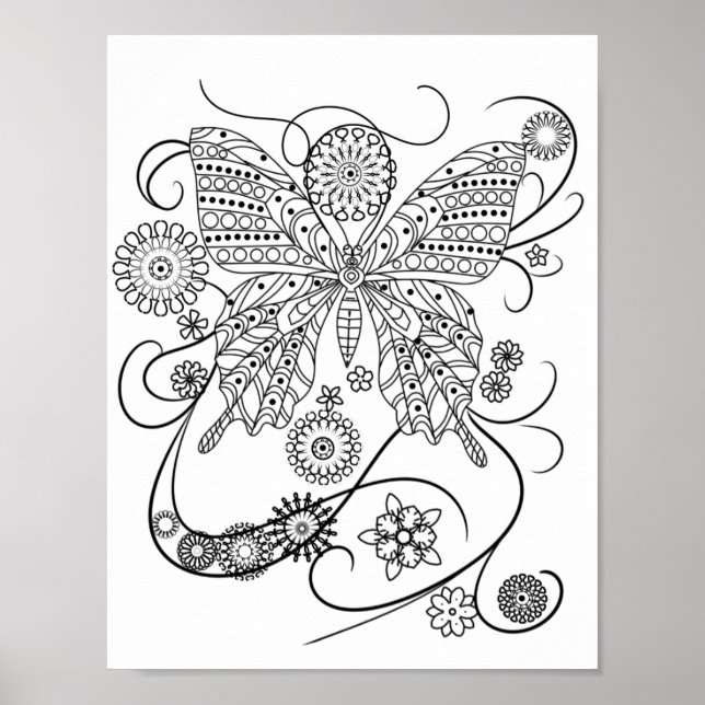  Mandala  Adult Coloring Doodle Color This Poster (Front)
