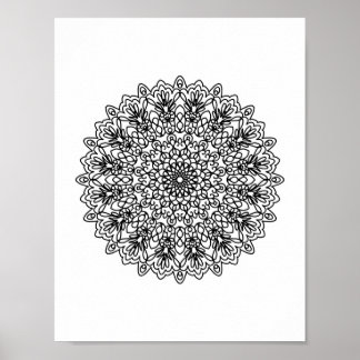 Mandala  Adult Coloring Doodle Color This Poster