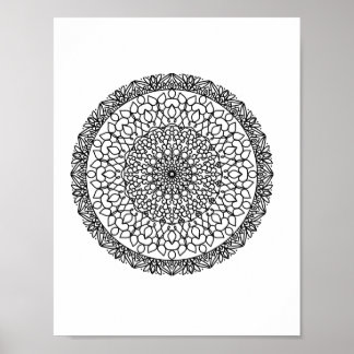 Mandala  Adult Coloring Doodle Color This Poster