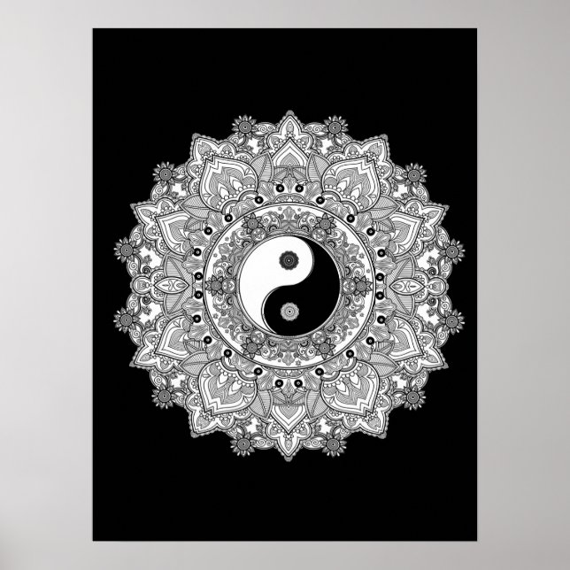 Mandala adult coloring Poster (Front)