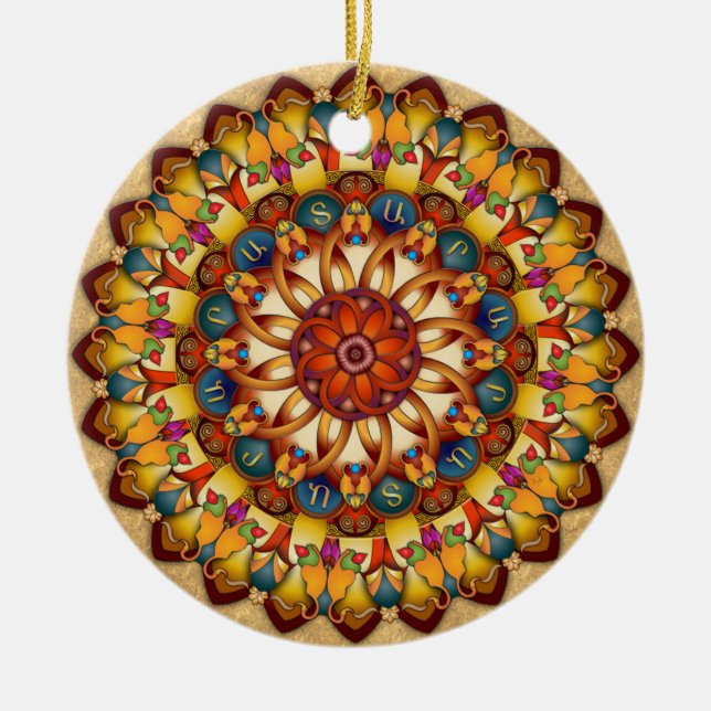 Mandala Ararat V2 Ceramic Ornament (Front)