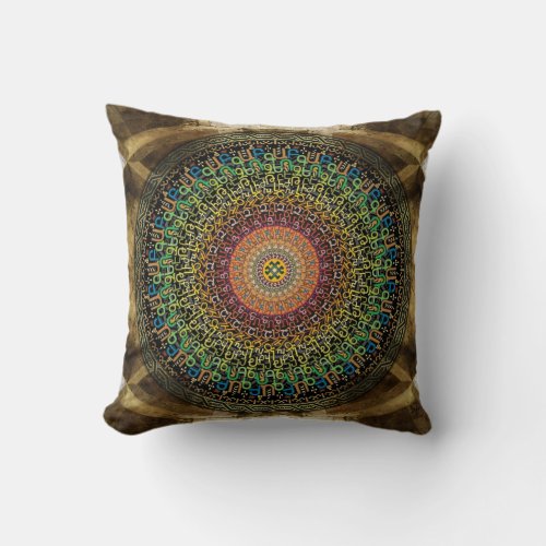 Mandala Armenian Alphabet Throw Pillow