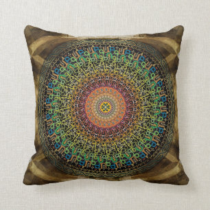 Mandala Armenian Alphabet Throw Pillow