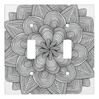 Mandala Art - black and white Light Switch Cover