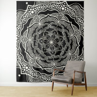 Mandala Art Boho Chic Elegant Black White Trippy