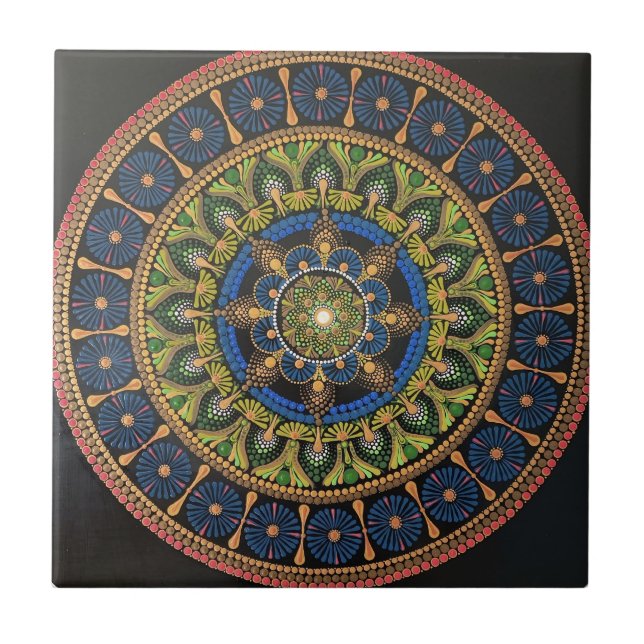 Mandala art decorative tiles,  home unique decor ceramic tile (Front)