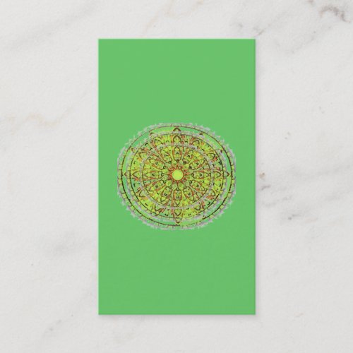Mandala Art Green Bookmark Profile Card Business Card Templates