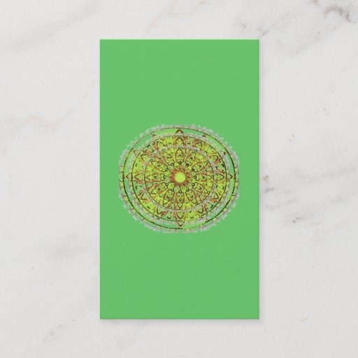 Customizable Mandala Art Green Bookmark Profile Card Business Card Templates