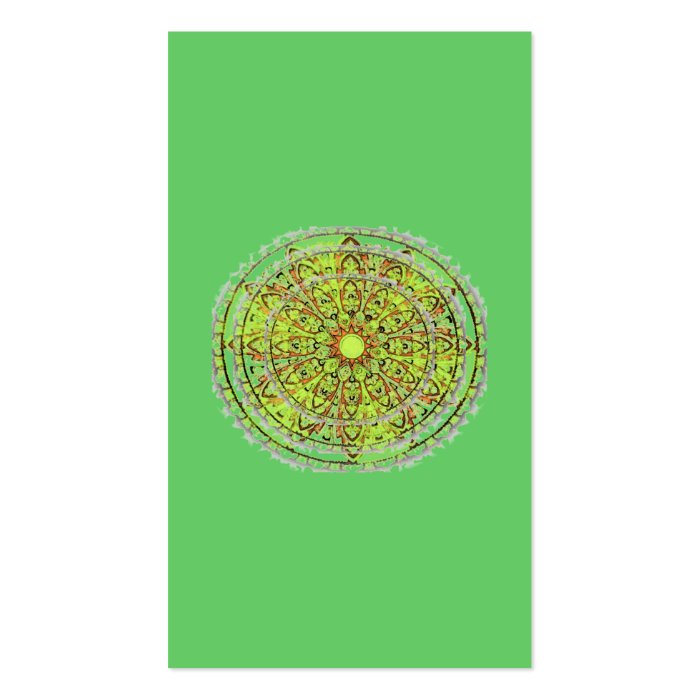 Mandala Art Green Bookmark Profile Card Business Card Templates