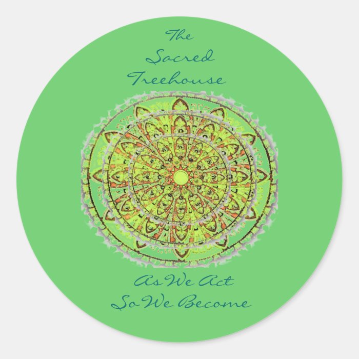 Mandala Art Green Sticker, large