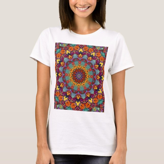 Mandala Art Multicolored Design T-Shirt (Front)