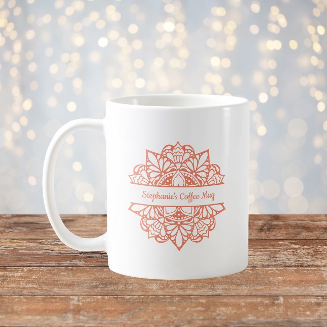 Mandala Art Personalized Name Coffee Mug (Creator Uploaded)