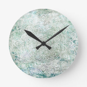 Mandala art round clock