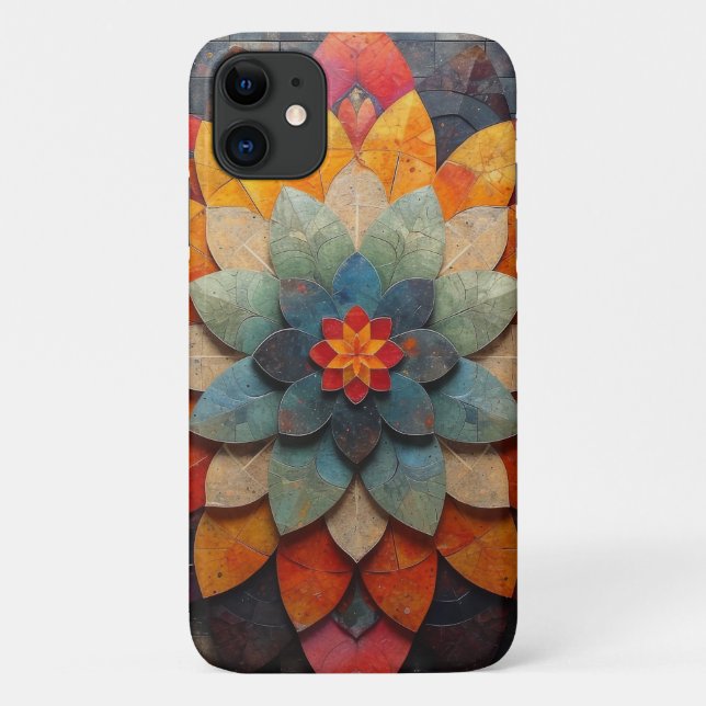Mandala Art Textured Flower Case-Mate iPhone Case (Back)