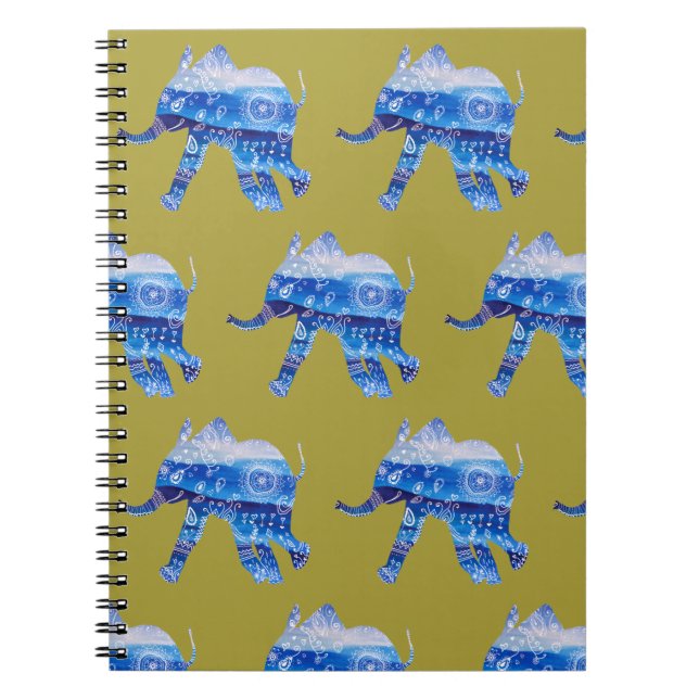 Mandala baby Elephant  Illustration Notebook (Front)
