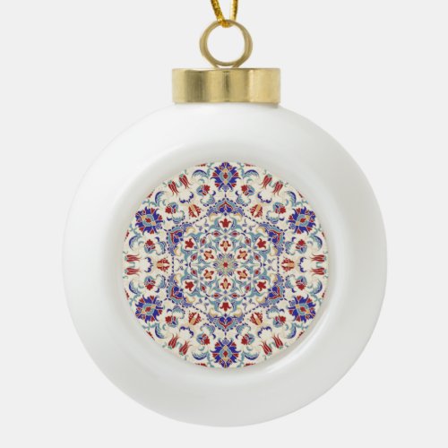 Mandala Beauty Colorful Cultural Mosaic Ceramic Ball Christmas Ornament