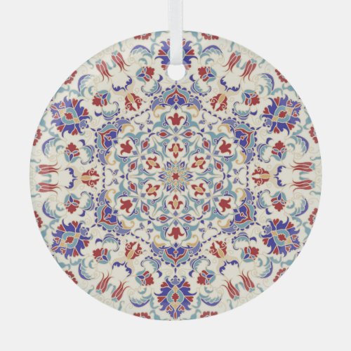 Mandala Beauty Colorful Cultural Mosaic Glass Ornament