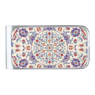 Mandala Beauty: Colorful Cultural Mosaic Silver Finish Money Clip