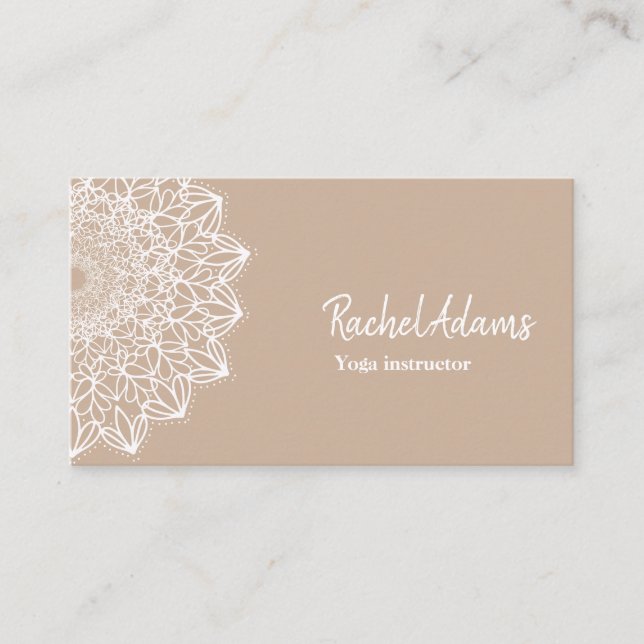 Mandala Beige Braun Business Card (Front)
